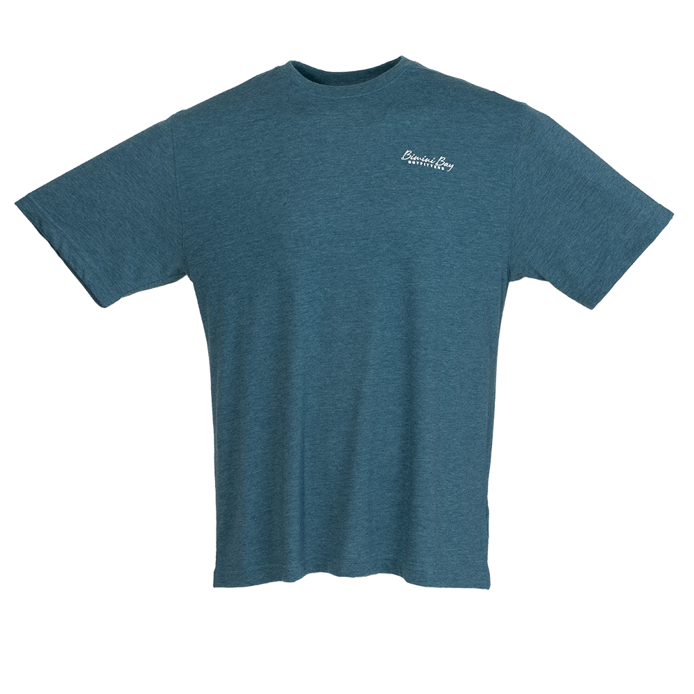 Bimini Bay Men's Hook M' Freshwater Short Sleeve Performance Shirt - Light Sage Bass Slam