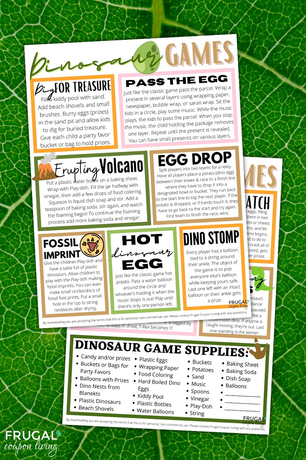 Dinosaur Party Games 