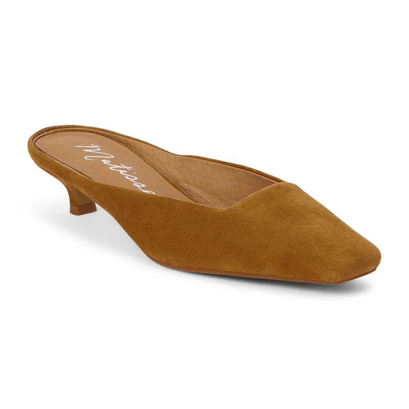Classy Heeled Mule - Tobacco