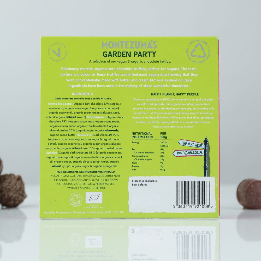 Montezuma 'Garden Party' vegan and organic truffle