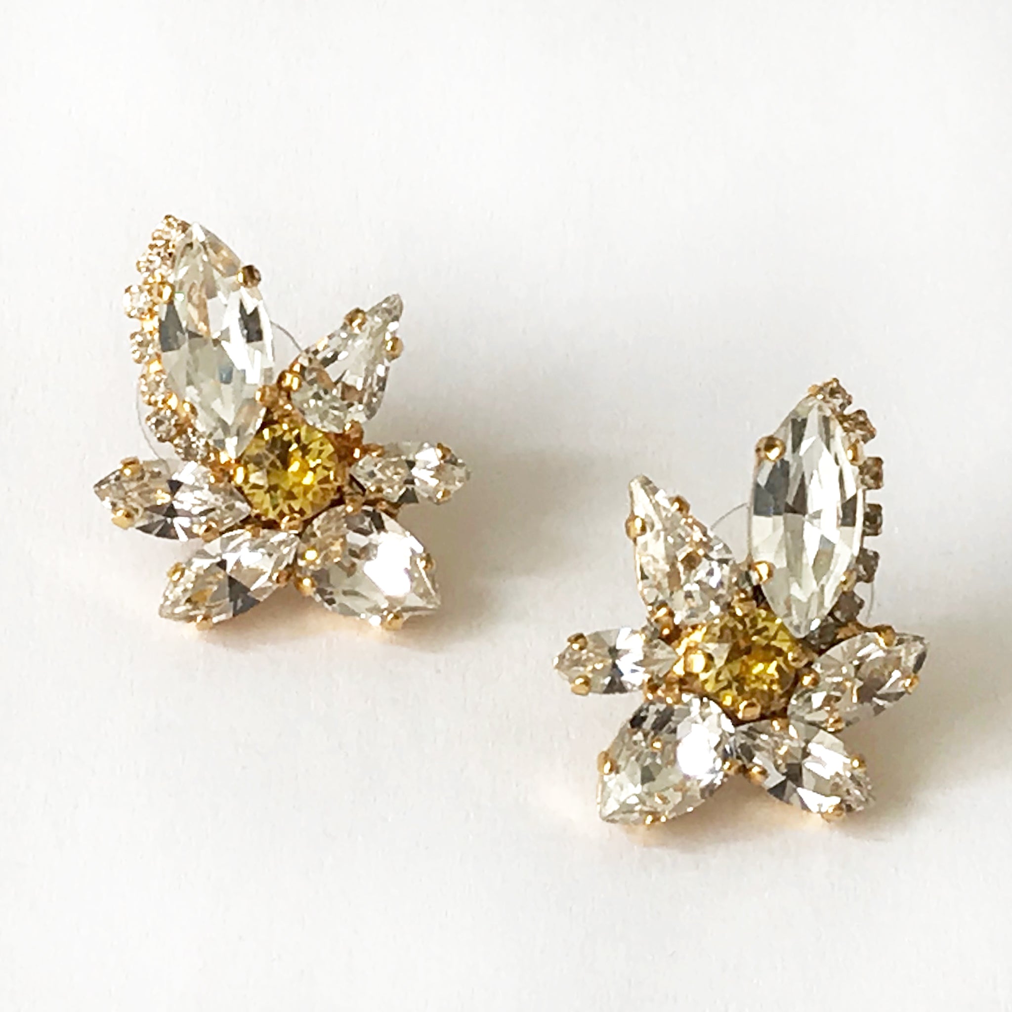 Crystal And Topaz Orchid Earrings Heiter Jewellery 