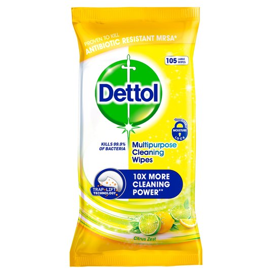 Dettol Multi Purpose Citrus Wipes 105s Sheets Just Antibacterial