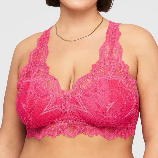 Embrace Lace Non Wired Bralette in Hot Pink/Multi – Mish
