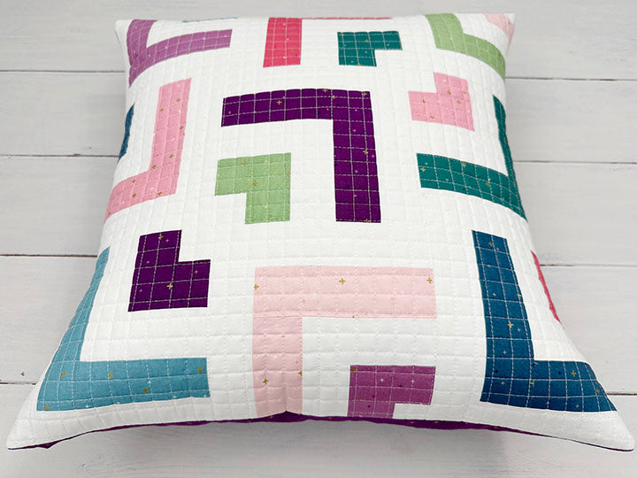 Cabin Crush Modern Quilt Pillow by Sew Brainy Designs