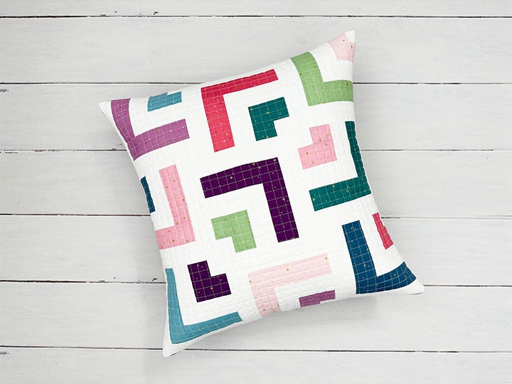Cabin Crush Modern Quilt Pillow by Sew Brainy Designs
