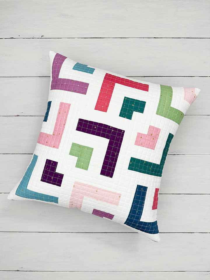 Cabin Crush Modern Quilt Pillow by Sew Brainy Designs