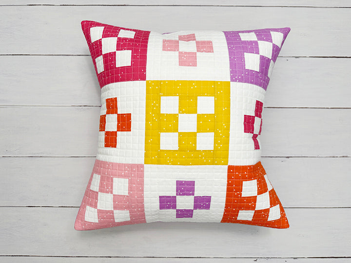 Feeling Folksy Modern Quilt Pillow by Sew Brainy Designs