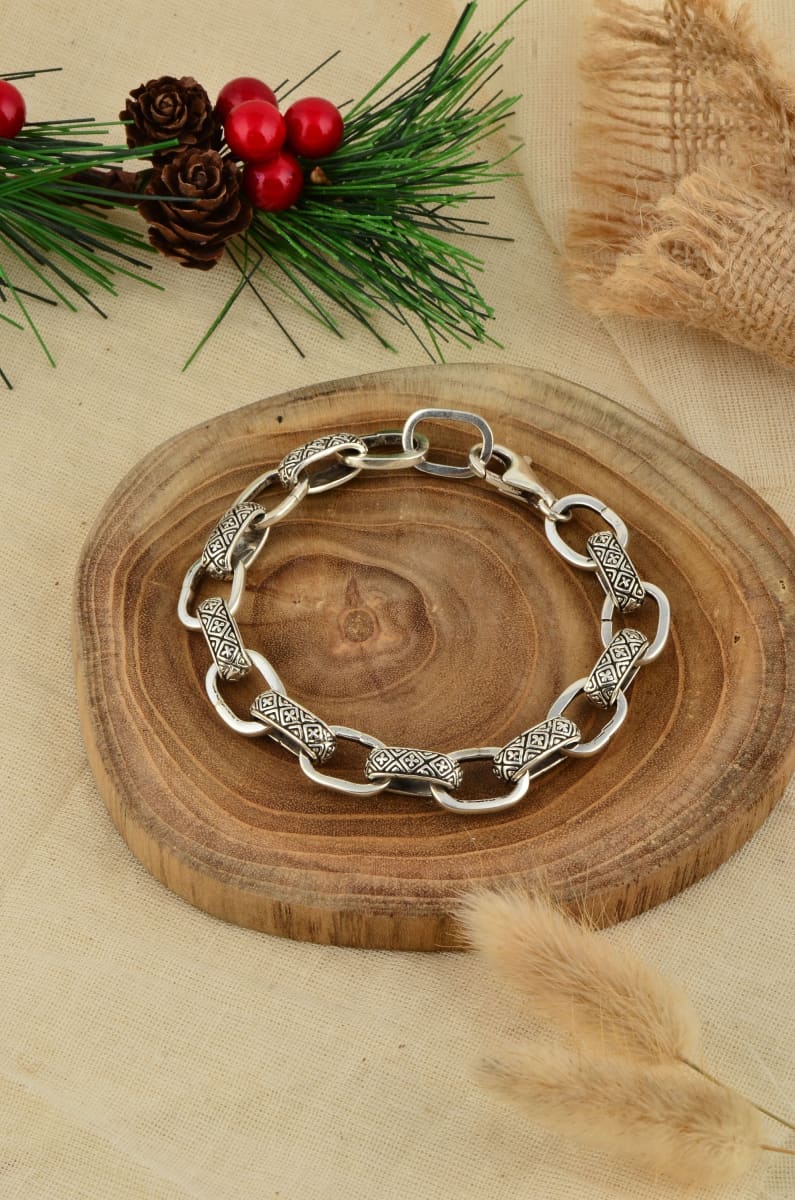 Sterling Silver Chunky Chain Bracelet - Think-Positive