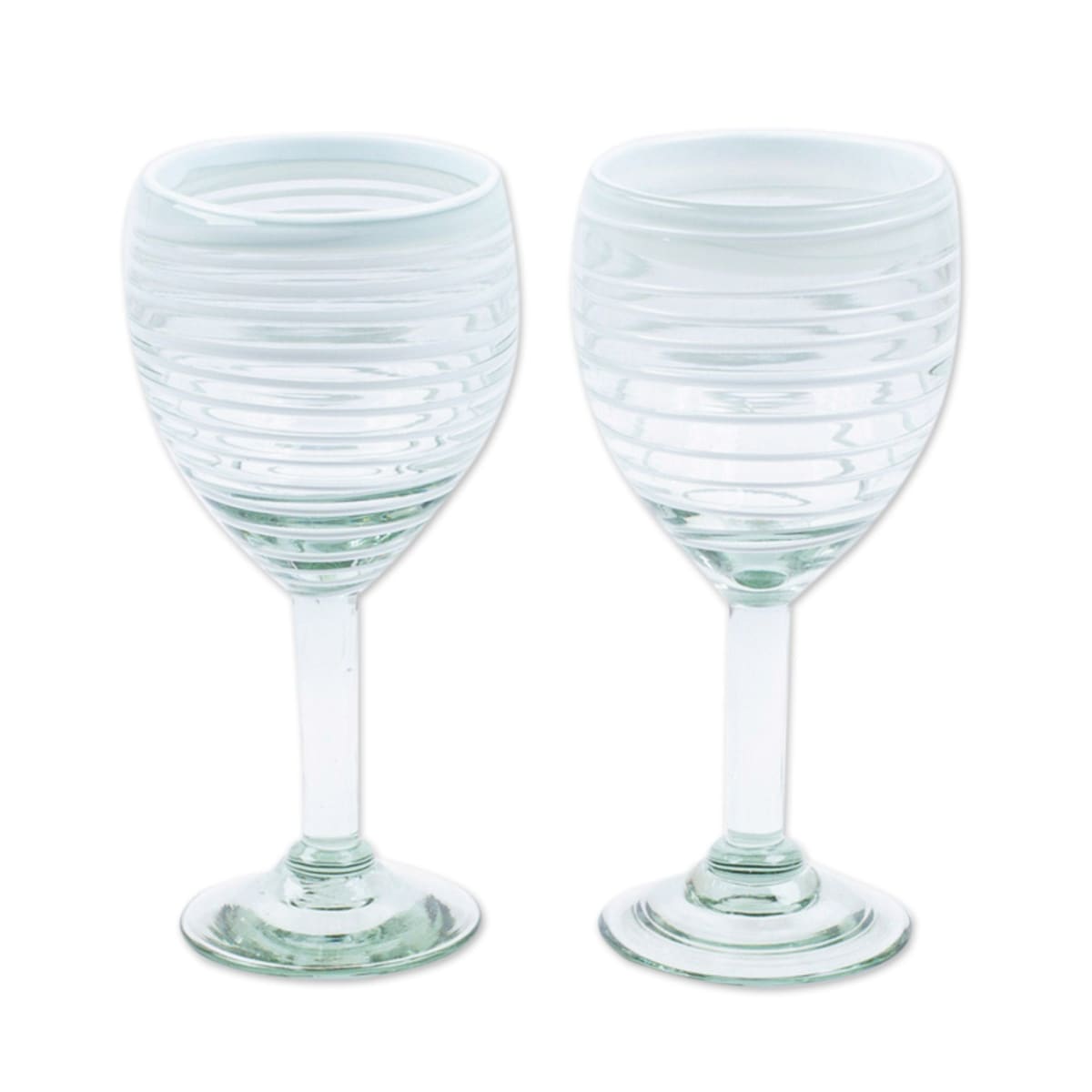 Novica Chromatic Gala Handblown Martini Glasses (Set Of 4