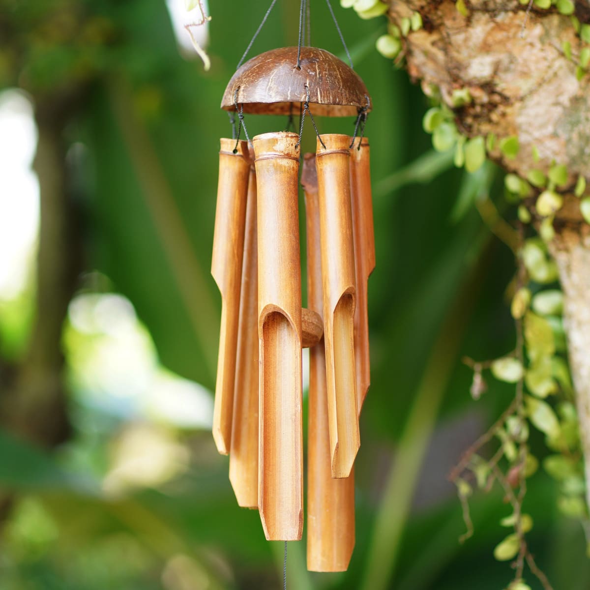 Novica Melody Garden Bamboo And Coconut Shell Wind Chime — Discovered