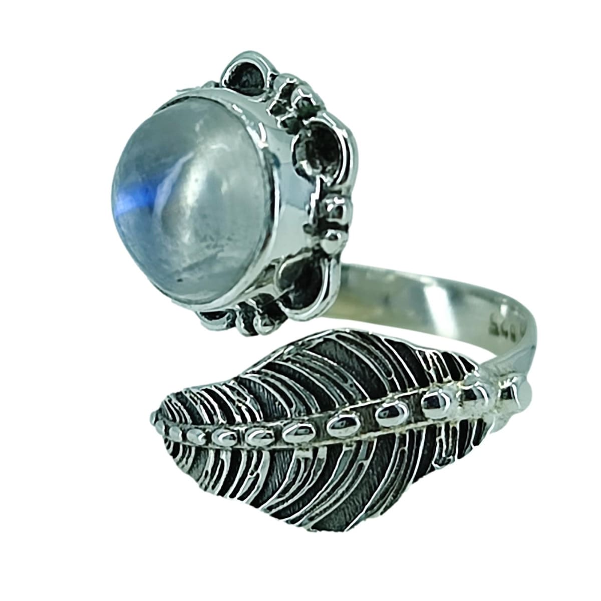 925 Sterling Silver Ring Inlaid Moonstone In Egg Shape - Temu
