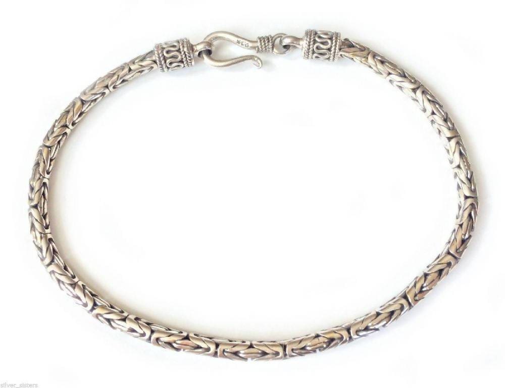 Men's Unisex 925 Sterling Chain Bracelet