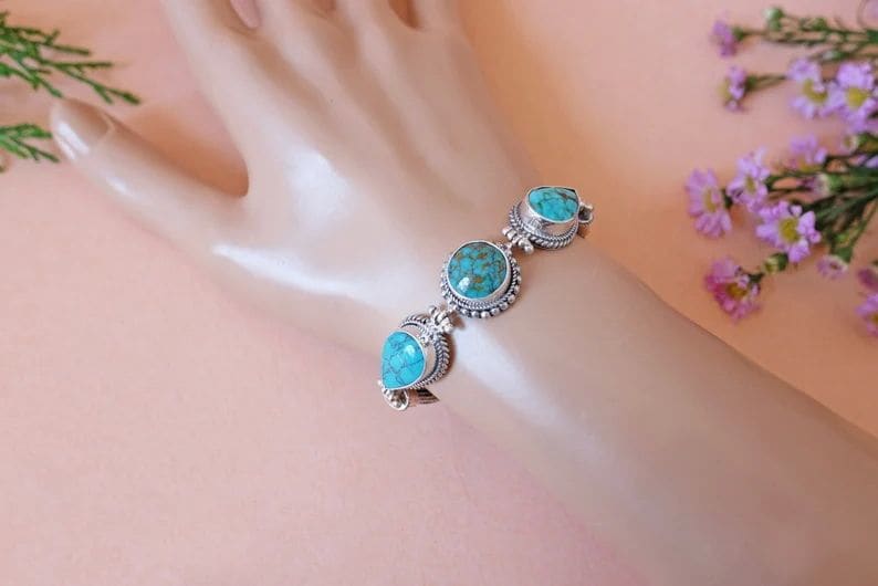 Handmade Multi-gemstone Sterling Silver Link Bracelet - Sparkle | NOVICA