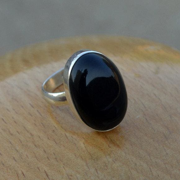 Black Onyx Handmade Ring 925 Sterling Silver Jewelry Gift Fine Gemstone  Rings