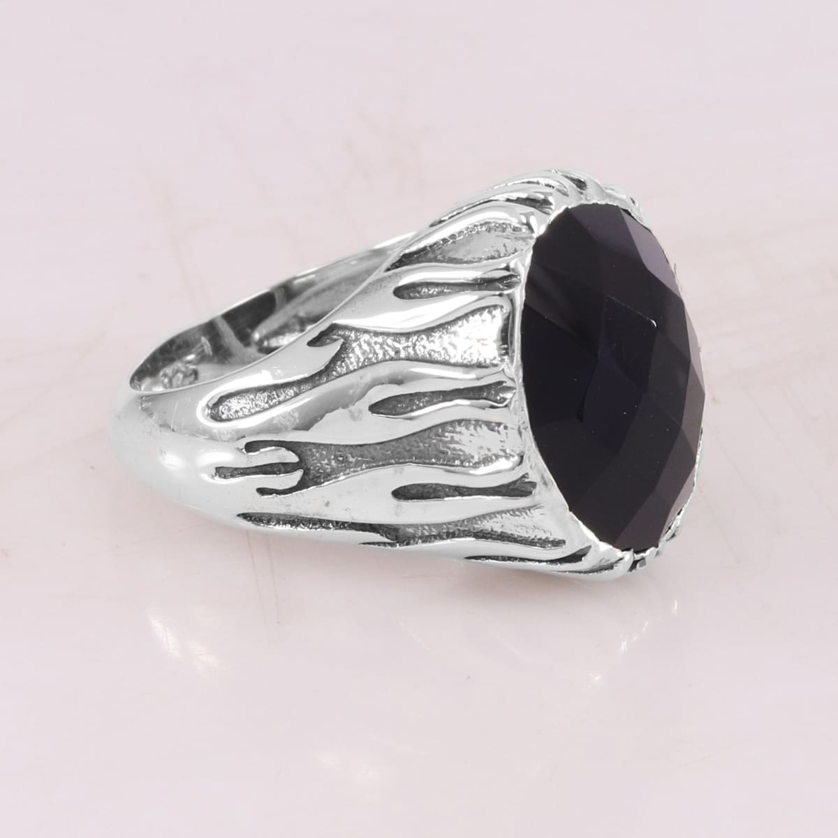 Men's Sterling Silver Black Onyx Ring