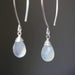Earrings Blue chalcedony pear faceted earrings with silver wire wrapped on sterling marquise ear wires(FBA)