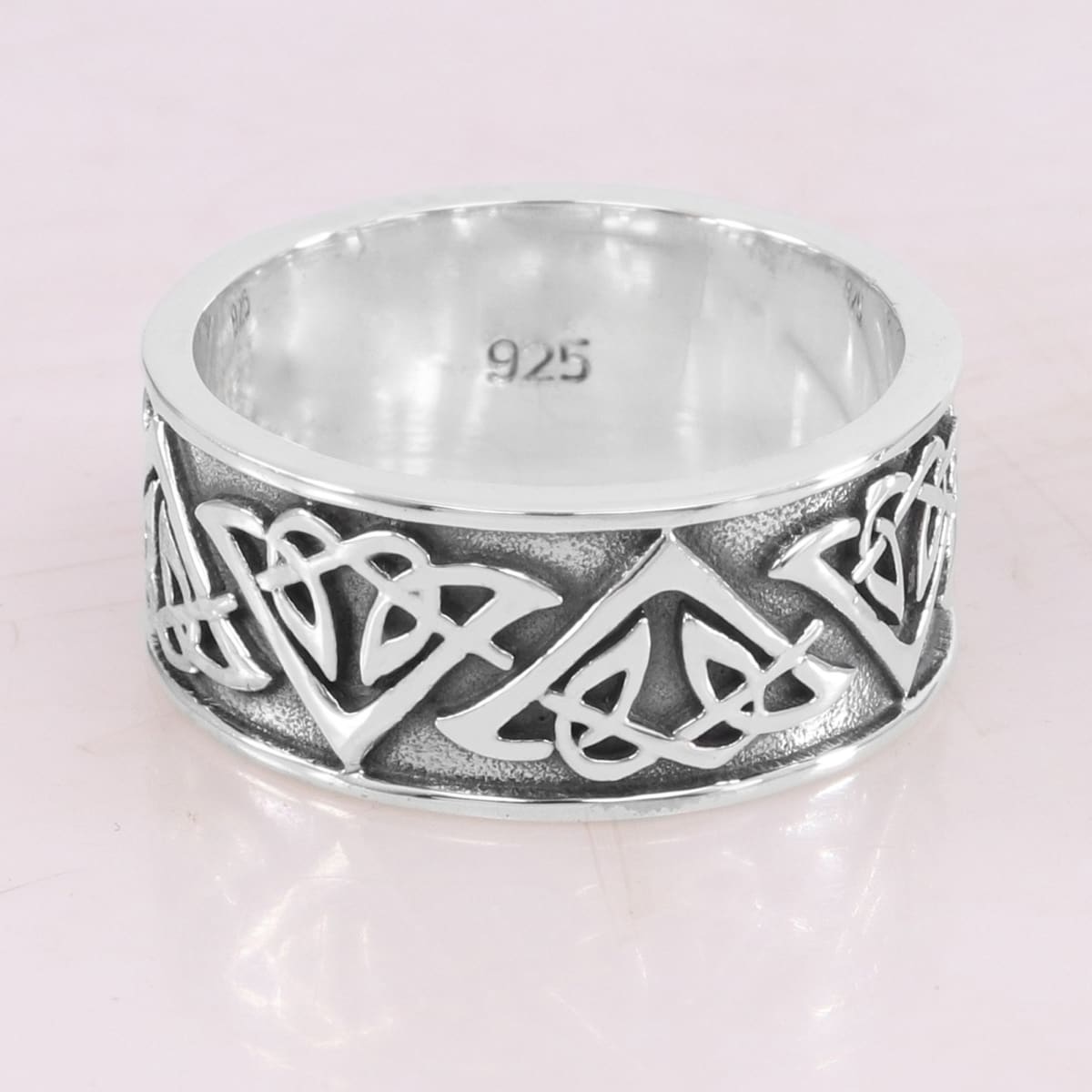 Celtic Design 925 Sterling Silver Oxidized Thumb Ring Handmade