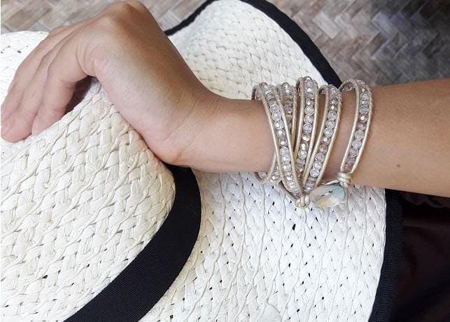 Mix Crystal White Wrap Bracelet, Handmade By Warm Heart Worldwide |  Discovered