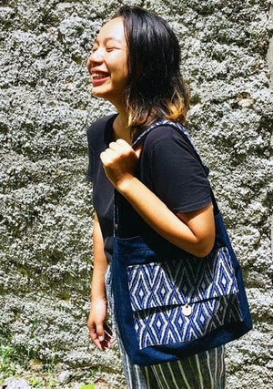 Pucci | Women Printed Denim Tote Bag Blue Unique