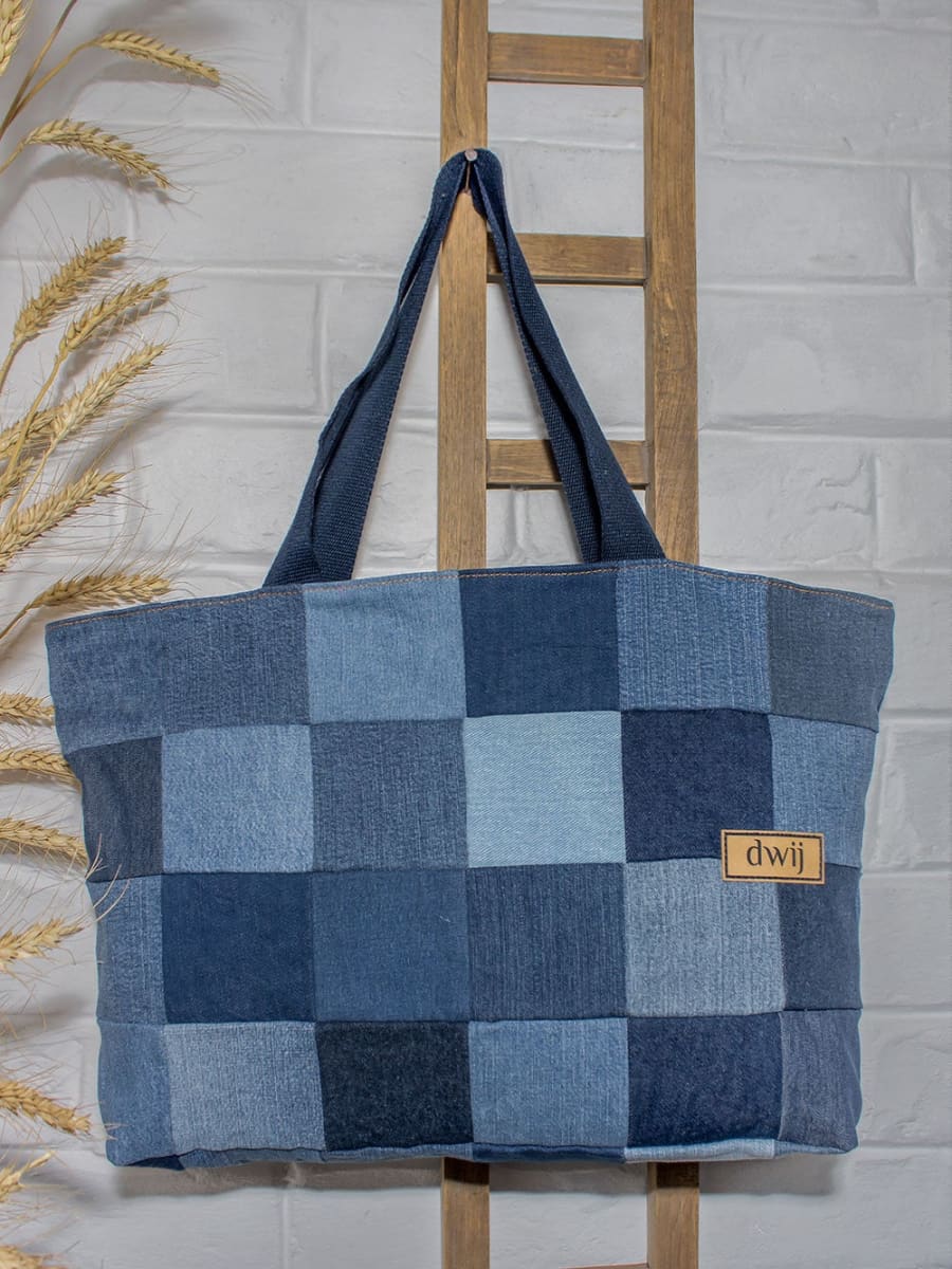 Organic Cotton Tote Bag | Printed | Seaside Dusk | Olive Green