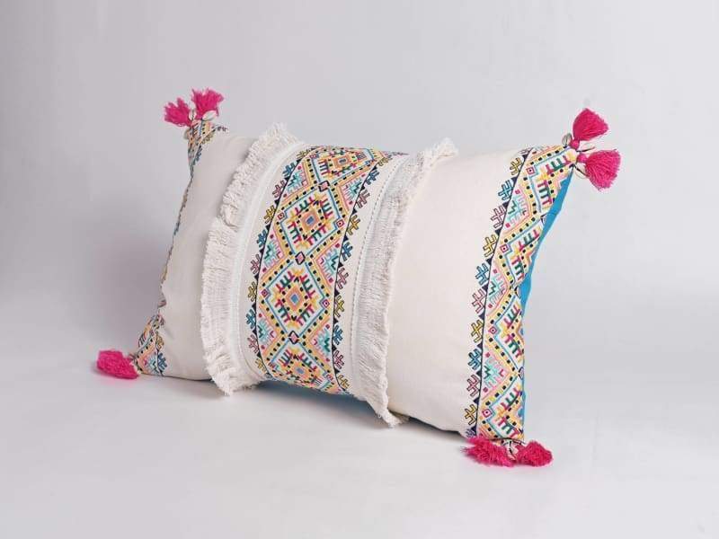 W Decor Decorative Throw Pillow Covers Embroidery Bohemian Design