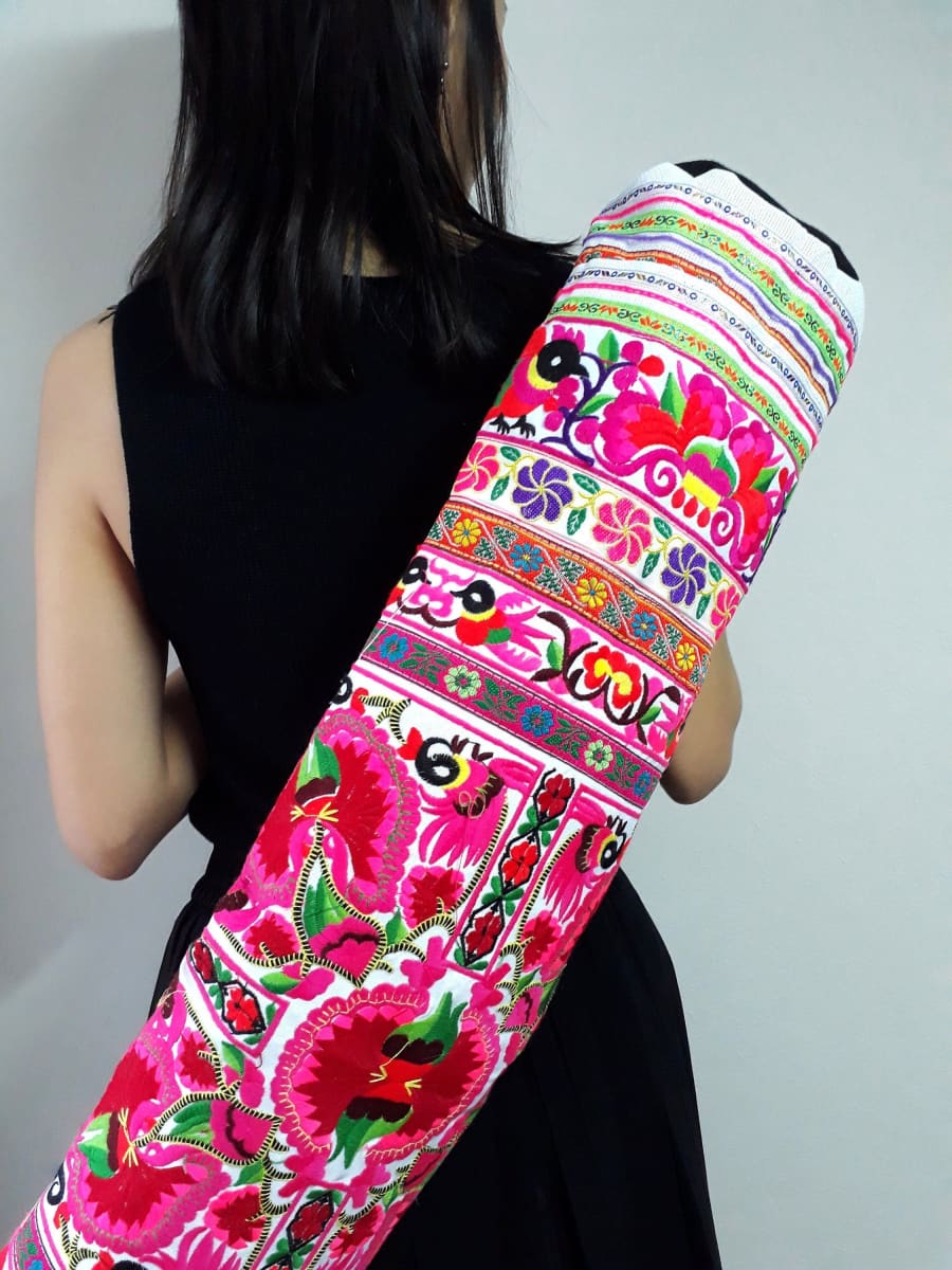 Embroidered Yoga Mat Carrier Bolster Bag — Discovered