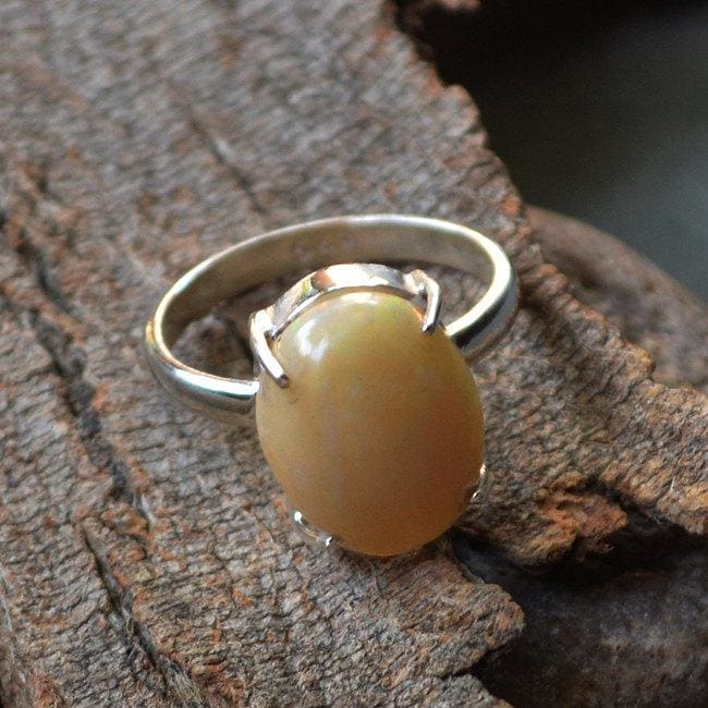 Natural Australian Opal Green Fire Stone Ring 925 Solid Sterling Silver Ring  Handmade Opal Stone Size 7x5 Mm Gift Christmas Sale Rings - Etsy