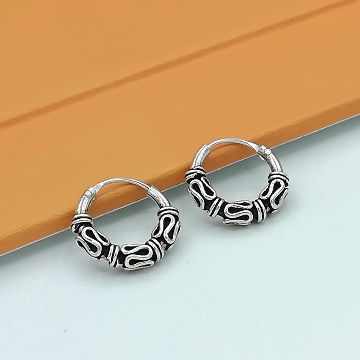 Mens Gold Hoop Earrings 925 Sterling Silver 12mm Mens Hoop 