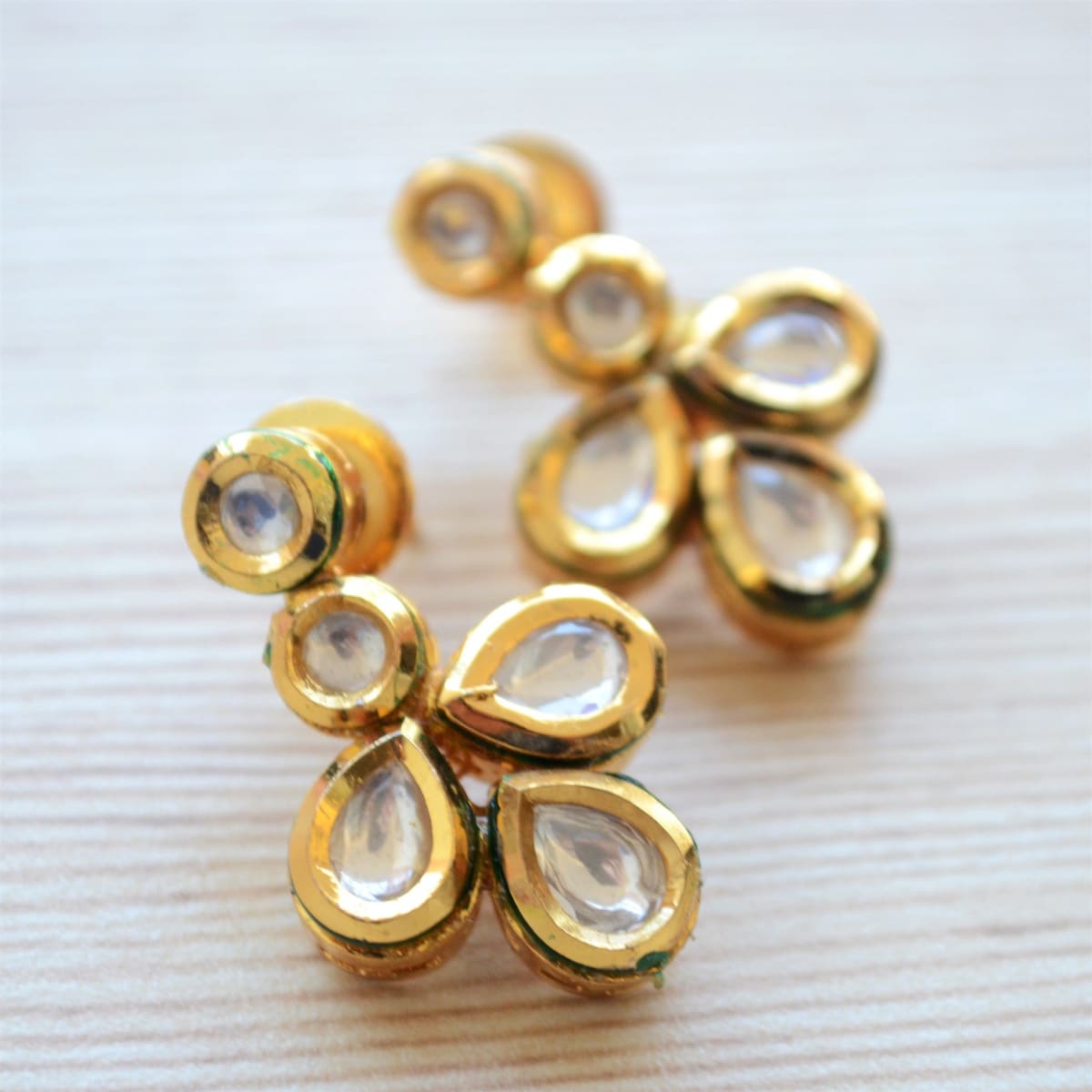 Gold Kundan Studs Indian Jewelry Indian Earrings 