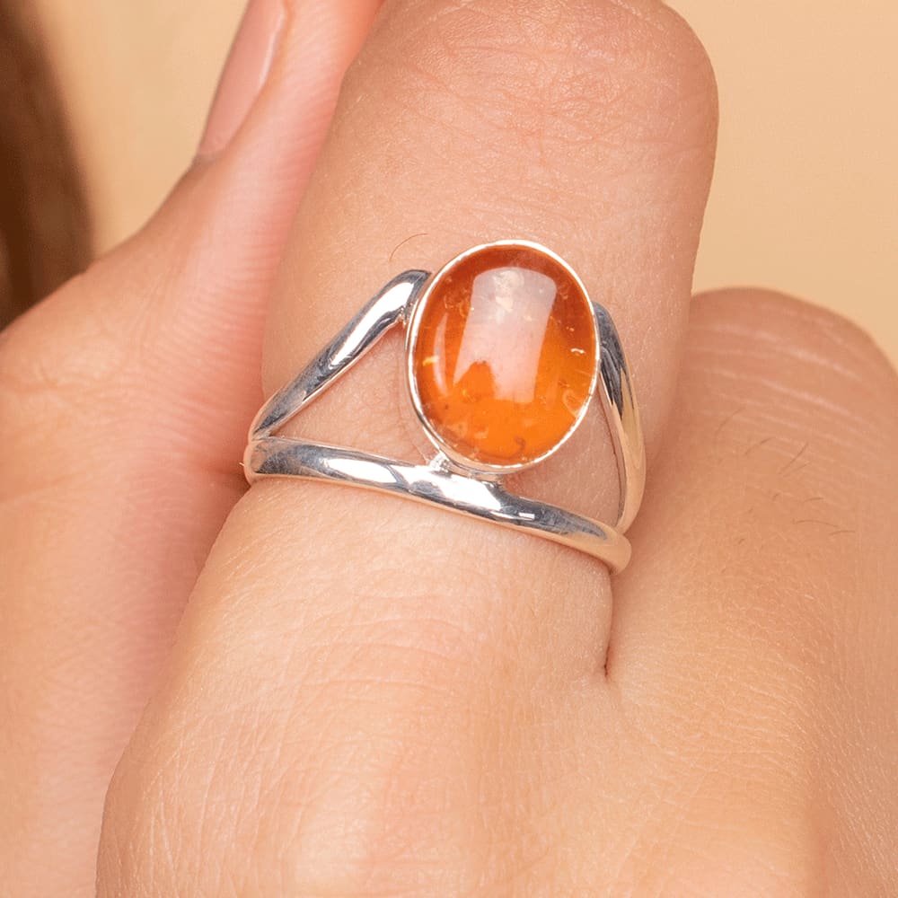 genuine lithuanian baltic amber ring solid 925 sterling silver orange gemstone handmade jewelry nickel free jaipur jewels discovered 909