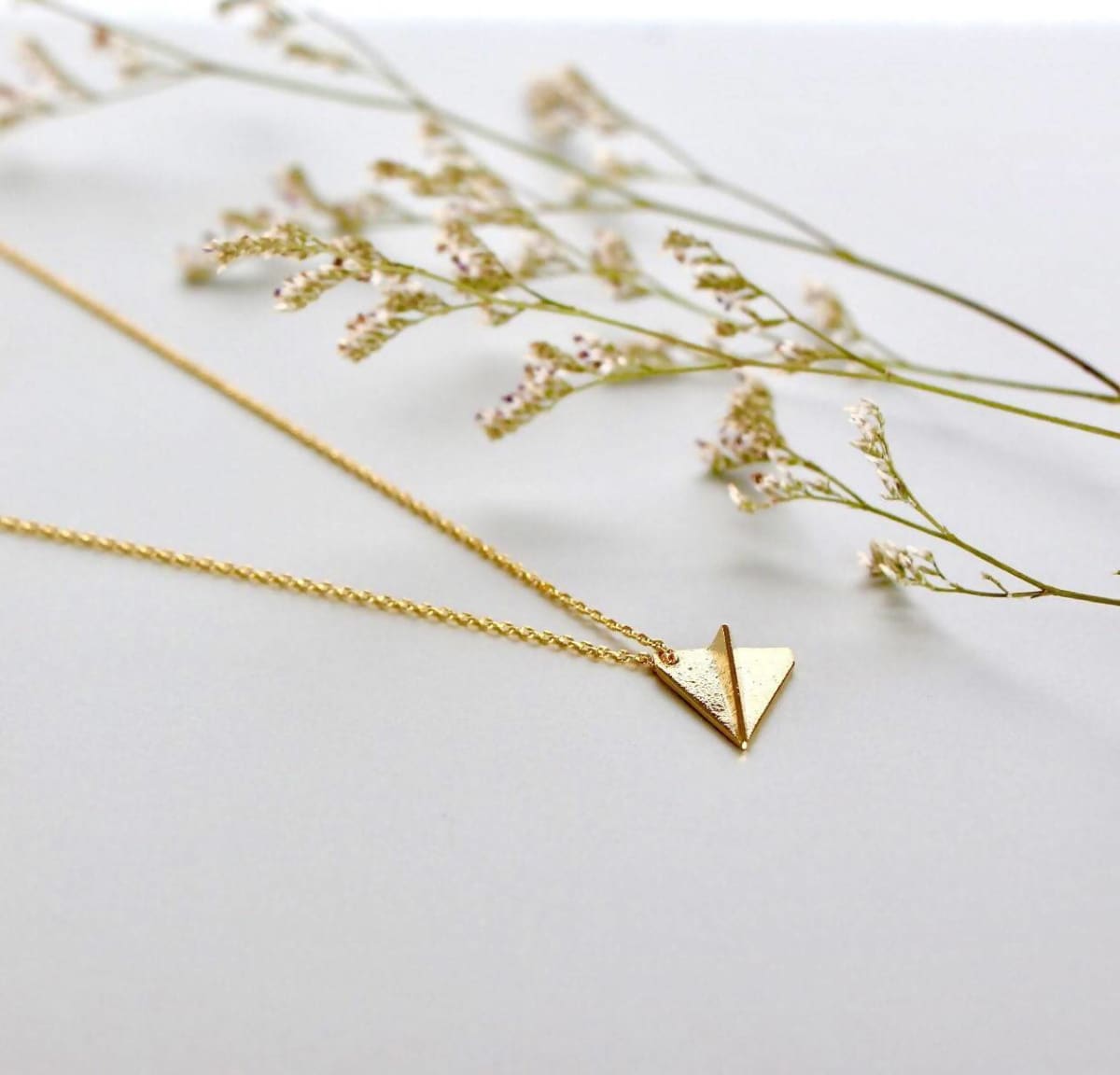 Gold Plated Paper Plane Necklace, Lily Charmed