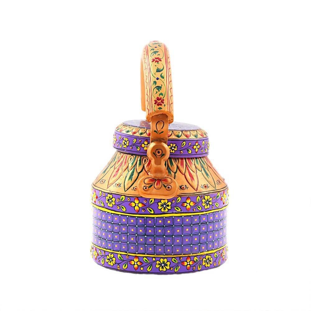 Kaushalam Hand Painted Stainless Steel Tea Kettle : Pink City