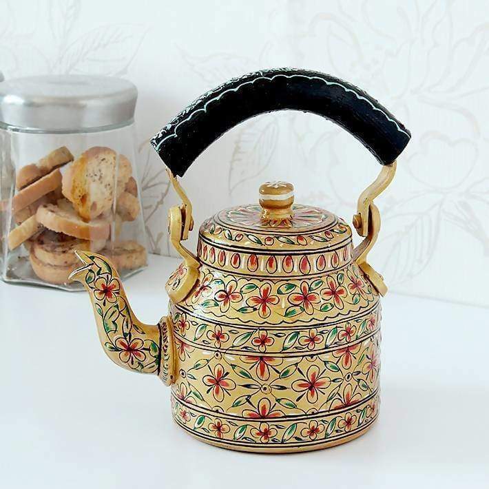 Kaushalam Hand painted Tea Kettle Small: Royal Jaipur, Handmade By  Mrinalika Jain