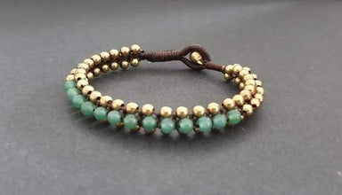 Bracelets Jade Brass Woven Bangle