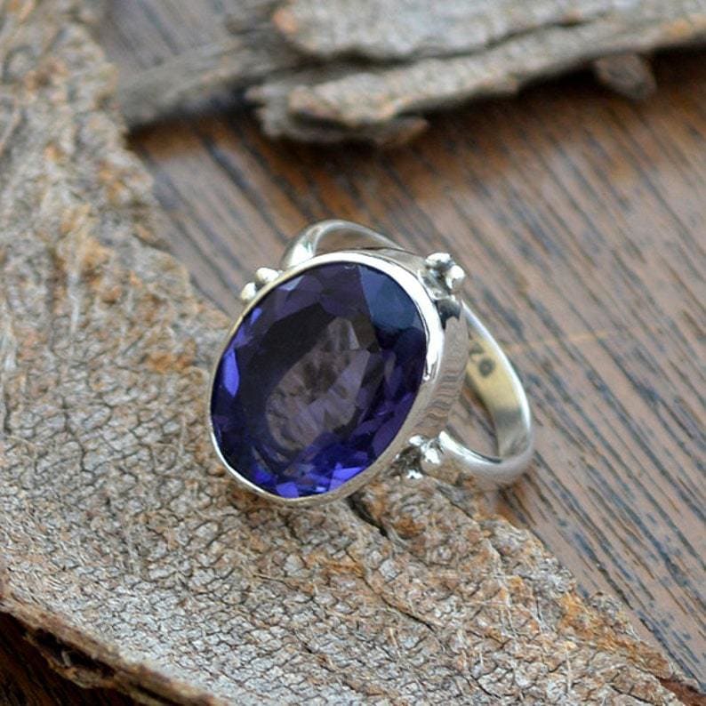 Ring Blue Stone Stainless | Blue Stone Ring Green Stones | Blue Green Stone  Gold Ring - Rings - Aliexpress