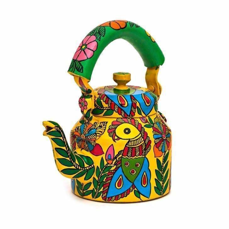 Tribal Art Tea Kettle Kaushalam Hand Painted Tea Kettle