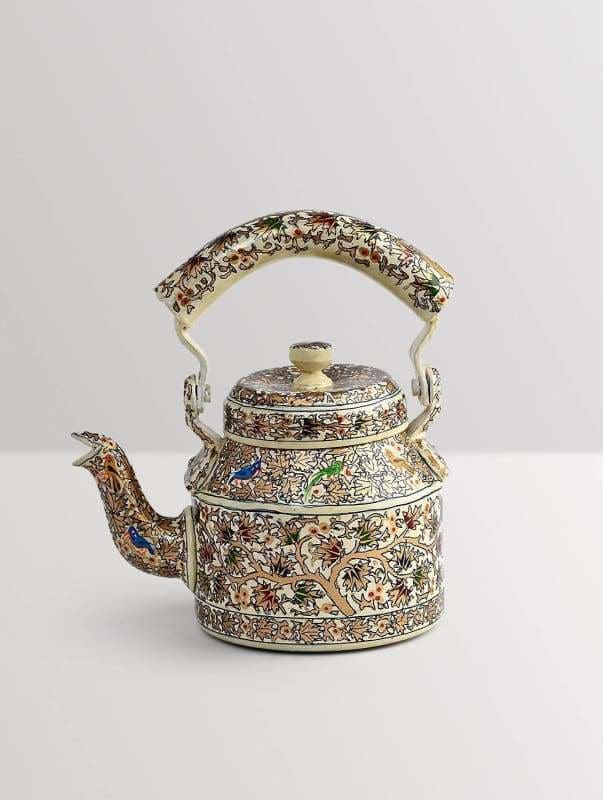 Hand painted electric tea kettle: Mughal painting Pichwai painting kettle —  Discovered