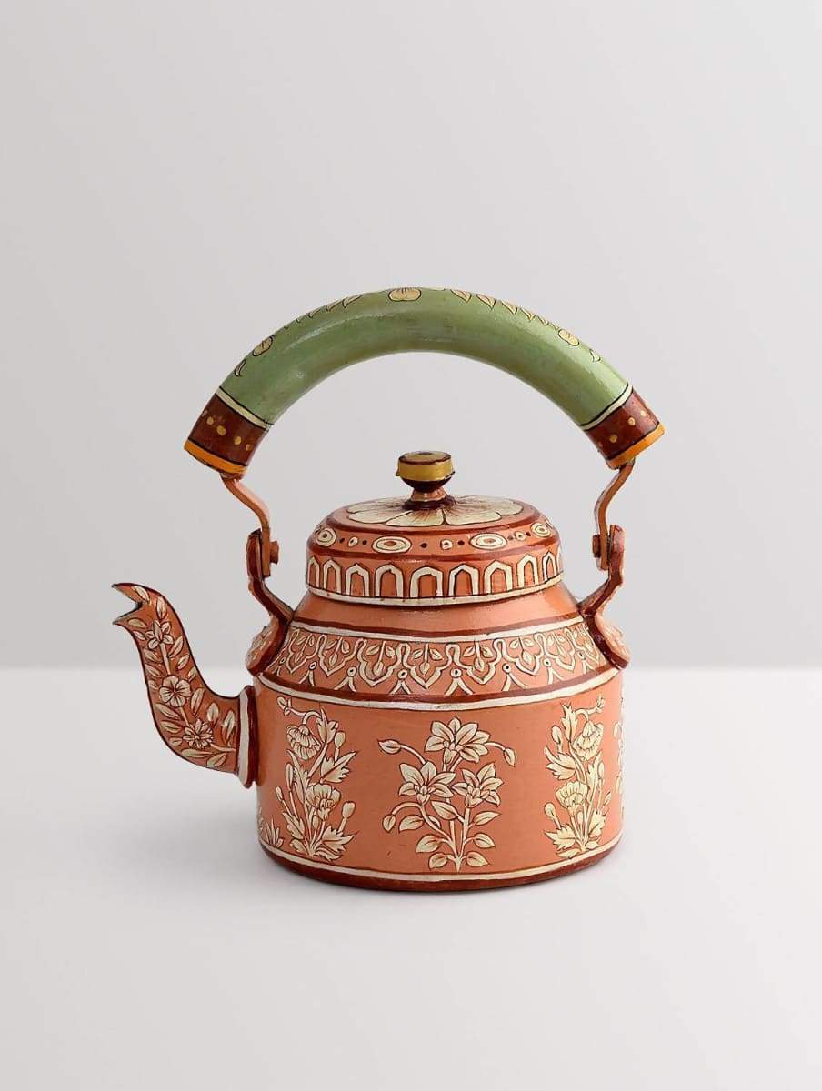 Craft Junction HandPainted Aluminium Traditional Colourfull Home Decor  Rajasthani Tea Kettle Decorative Showpiece - 21 cm