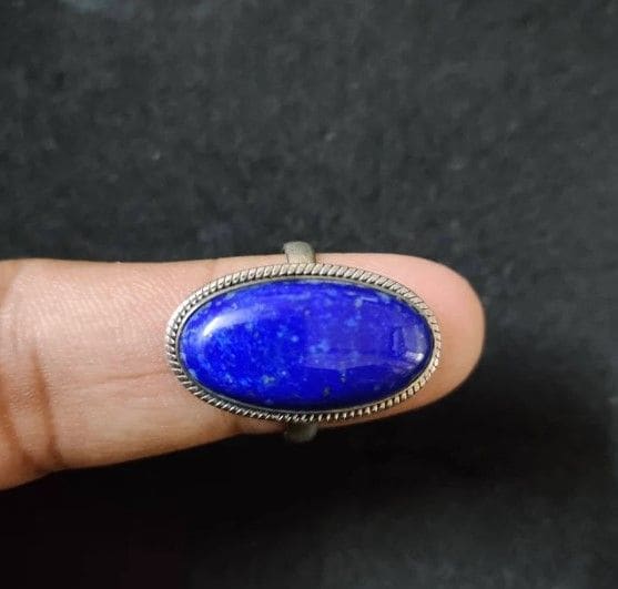 Lapis Lazuli Gemstone 925 Sterling Silver Ring Handmade Healing