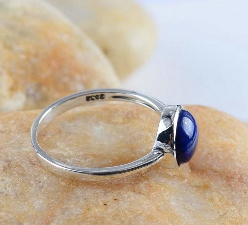 Lapis Lazuli Gemstone Ring, Gemstone Stacking Rings