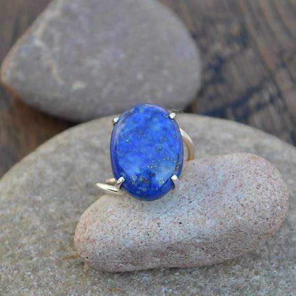 Lapis Lazuli Gemstone Ring, Gemstone Stacking Rings