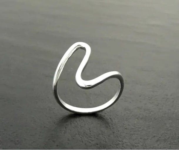 Large Wave Ring - Sterling Silver - Wavy Large Ring - Popular Ring - Curved  Ring — Discovered