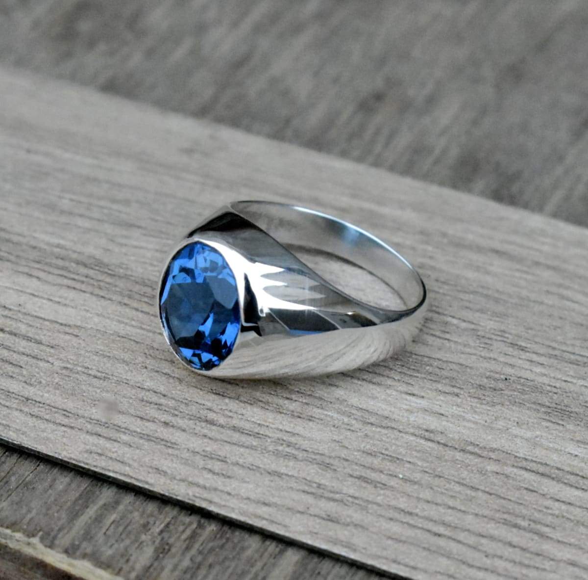 100% Natural London Blue Topaz Ring 2ct VVS Grade Topaz Silver Ring Classic  925 Silver Gemstone Jewelry Gift for Woman