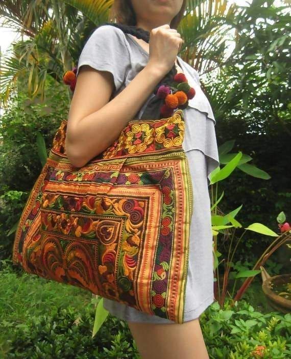 Mini Hippie Bag, Ethnic Boho Shoulder Bag, Hobo Crossbody Purse