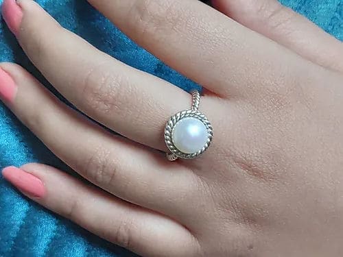 Genuine Fresh Water Pearl handmade Elegant Ring 925 Sterling Solid