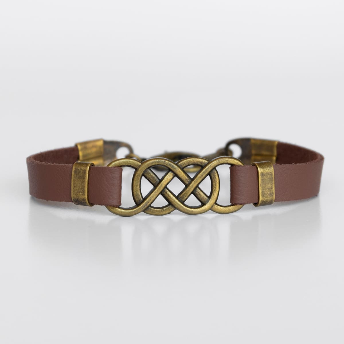 Men's Brown Leather Bracelet Men's Infinity Bracelet 