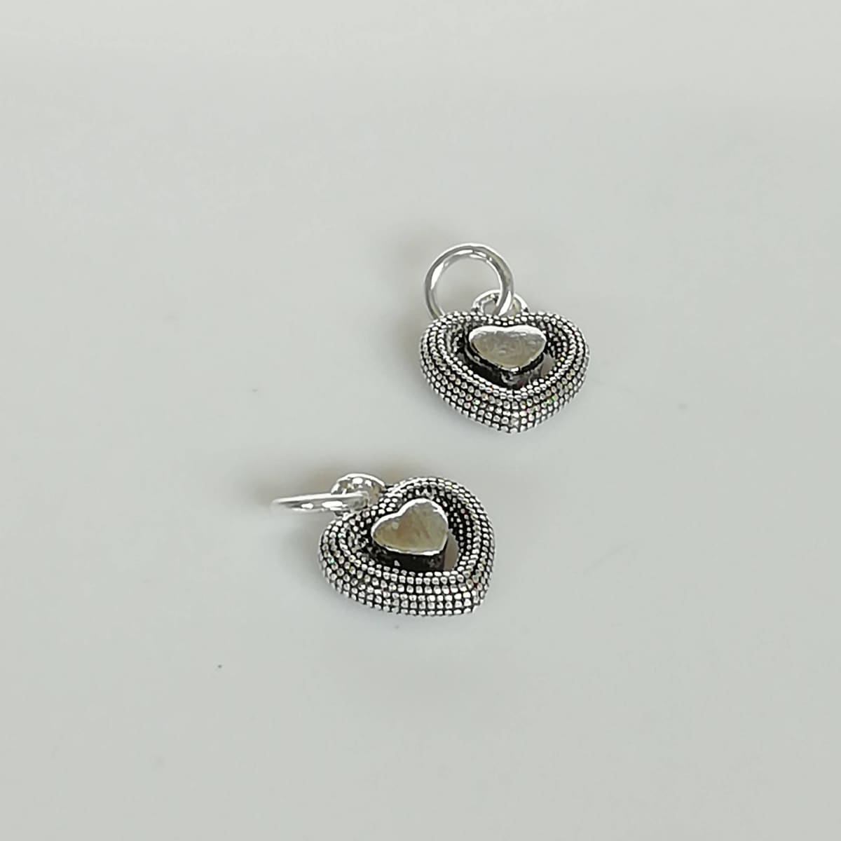 Silver 12MM Heart Hoop Earrings