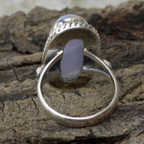 natural blue lace agate gemstone ring 925 sterling silver jewelry nickel free birthstone handmade nativefinejewelry discovered 266