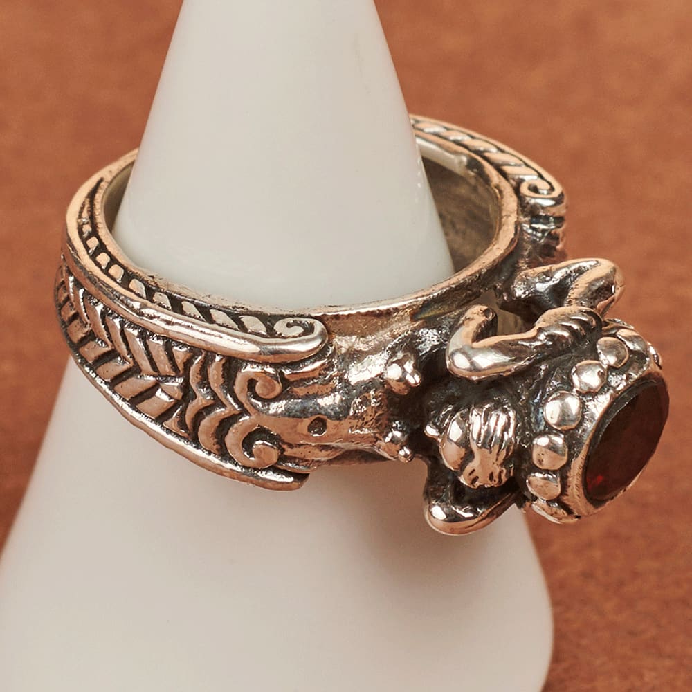 Silver Plated Owl Ring Stone Rings For Men Silver Plated Stone Ring -  Owly™️ (Pack of 2)