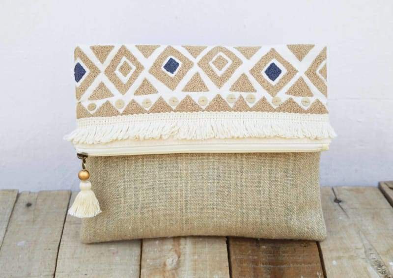 Boho Jute Bag, Boho Clutch / Purse